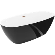 Wanny - Mexen Luvo Slim wanna wolnostojąca 170 x 75 cm, biała/czarna, przelew różowe złoto - 52801707575-60 - miniaturka - grafika 1