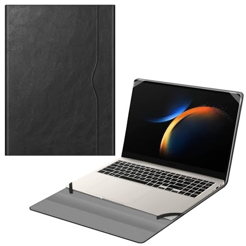Fintie Etui na telefon komórkowy 40.6 cm Samsung Galaxy Book3 Pro NP960QFG/Samsung Galaxy Book3 Ultra NP960XFH/Samsung Galaxy Book3 Pro 360 NP960XFG – wysokiej jakości skóra PU portfolio etui (czarne)