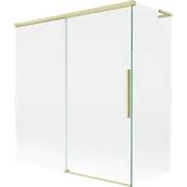 Parawany nawannowe - Mexen Rox L parawan nawannowy 2-skrzydłowy rozsuwany 150 + 70 x 150 cm, transparent, złoty szczotkowany - 8C9L-150-070-55-00 - miniaturka - grafika 1