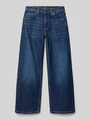 Spodnie i spodenki dla dziewczynek - Jeansy z niskim stanem i efektem znoszenia - miniaturka - grafika 1