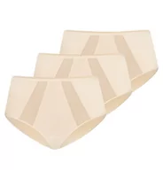 Komplety bielizny - Wielopak majtek damskich z wysokim stanem Vicky beżowy, Teyli - miniaturka - grafika 1