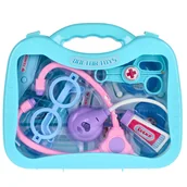 Zabawy w naśladowanie dorosłych - Mały doktor, zestaw lekarski w niebieskiej walizce 3+ MEGA CREATIVE Uniwersalny - miniaturka - grafika 1