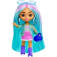 Lalki dla dziewczynek - Lalka Barbie Extra Mini Minis Tęczowe włosy HLN45 - miniaturka - grafika 1