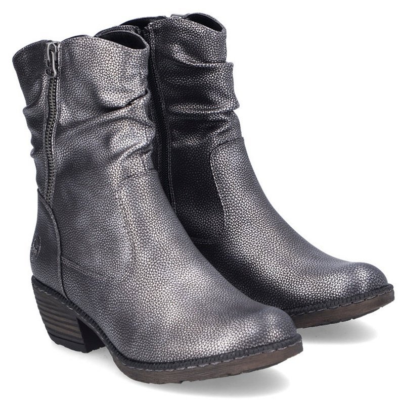 Botki damskie Rieker 93760-90 SILVER/PLATINUM R.37