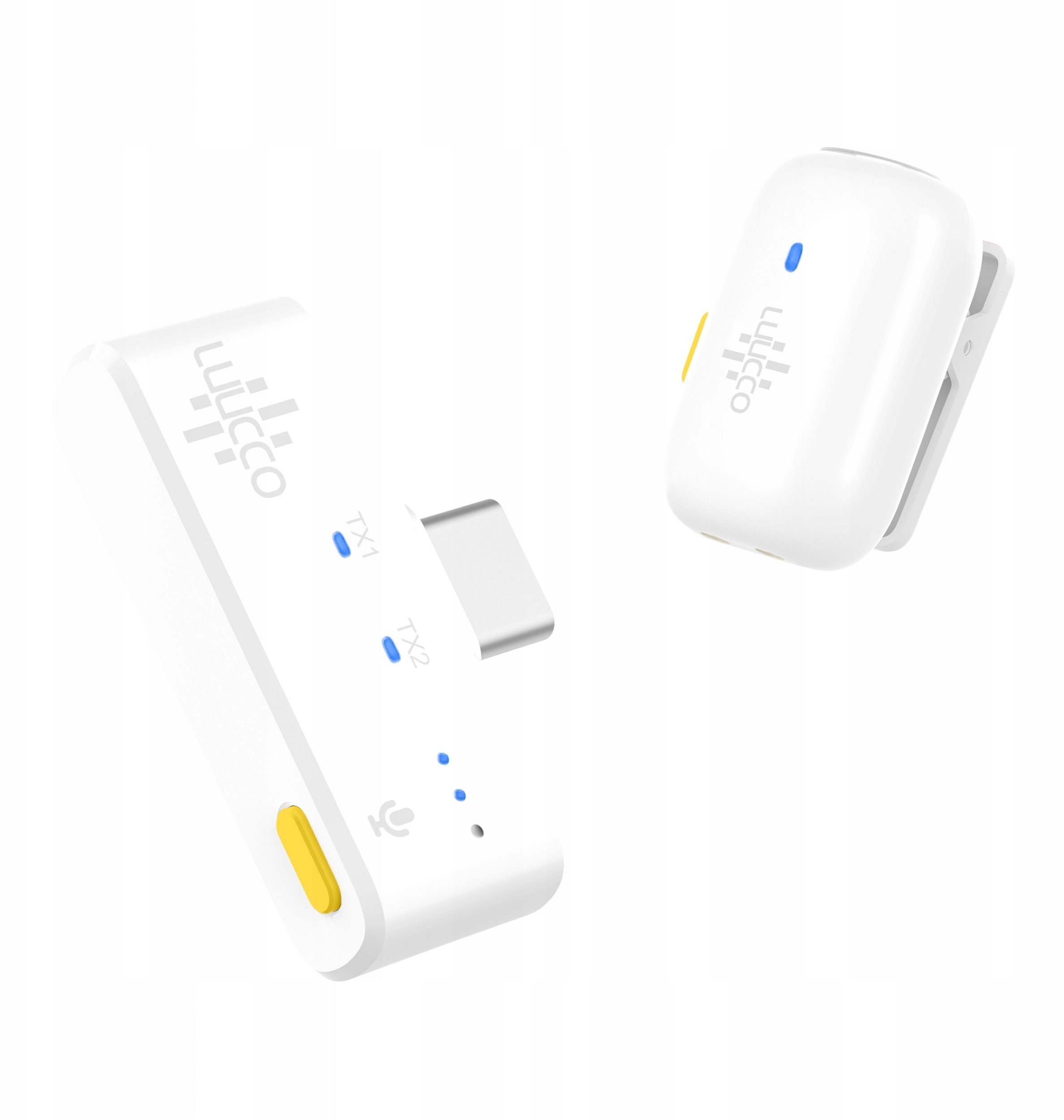 Mini Bezprzewodowy Mikrofon Krawatowy Hd 100m Do Telefonu Usb Type-c Usb-c / Minipods K1 / Biały SB11207