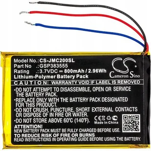 Cameron Sino JBL Clip 2 GSP383555 800mAh 2.96Wh Li-Polymer 3.7V ) CS-JMC200SL - Głośniki - stojaki i akcesoria - miniaturka - grafika 1