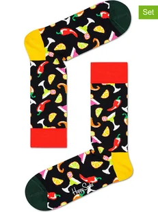 Happy Socks Skarpety (2 pary) "Drink" w kolorze czarnym ze wzorem - Skarpetki męskie - miniaturka - grafika 1