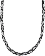 Naszyjniki męskie - 6 mm łańcuszek męski bransoletka łańcuszek męski naszyjnik łańcuszek męski, 22 cm srebrny / czarny łańcuszek ze stali nierdzewnej - miniaturka - grafika 1