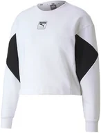 Bluzy damskie - Bluza damska sportowa Puma Rebel Crew r.M biała - miniaturka - grafika 1