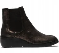 Botki damskie - FLY LONDON BOTKI DAMSKIE CZARNE SKÓRZANE 39 Ż7B - miniaturka - grafika 1