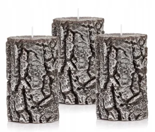 Świeczki ozdobne PIEŃKI 12 cm zestaw świec 3 brąz - Świece - miniaturka - grafika 1