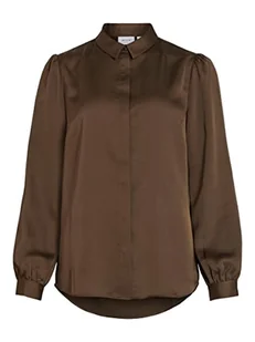 Vila Women's Różnorodne satynowa bluzka L/S/SU-NOOS, Crocodile, 42, Crocodile, 42 - Bluzki damskie - miniaturka - grafika 1