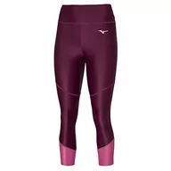 Legginsy - Mizuno Legginsy damskie Impulse Core 3/4, wino, S, Wino winogronowe, S - miniaturka - grafika 1