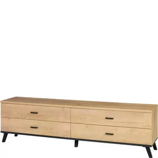 Szafka RTV 6 John Jurek Meble Dąb Lefkas, Czarny - Szafki RTV - miniaturka - grafika 1