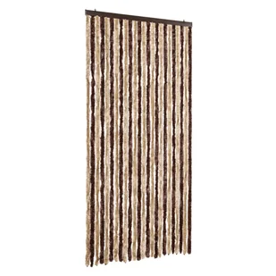 vidaXL Zasłona Fly beżowo-jasnobrązowa 100x230 cm szenilowa - Zasłony - miniaturka - grafika 1