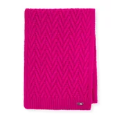Apaszki i szaliki męskie - Damski szalik o splocie w jodełkę różowy - miniaturka - grafika 1