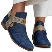 Botki damskie - Botki Damskie Dżinsowe Wysokie Wygodne Modne Stylowe Wiosenne 40 - miniaturka - grafika 1