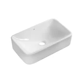 Umywalki - Umywalka nablatowa Laveo Kvadrato 49x30 cm prostokątna biały połysk VUK_6249 - miniaturka - grafika 1