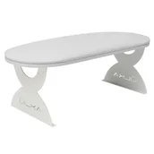 Pozostałe akcesoria kosmetyczne - Podpórka pod ręce do manicure ULKA biała, ekoskóra, metalowe nóżki 39 cm - miniaturka - grafika 1