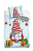 Pościel - Pościel bawełniana 160x200 świąteczna mikołaj i elfy - miniaturka - grafika 1