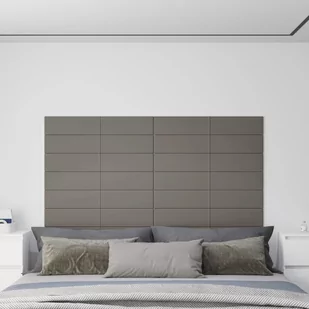 Panele ścienne, 12 szt., jasnoszare, 90x15 cm, aksamit, 1,62 m² - Panele ścienne i boazeria - miniaturka - grafika 1