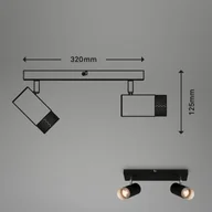 Lampy sufitowe - Briloner Reflektor sufitowy Plek GU10 czarny/srebrny 2-punktowy - miniaturka - grafika 1