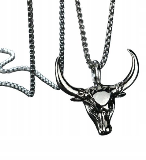 Naszyjnik wisiorek Głowa Byka srebrna Byk Bull prezent