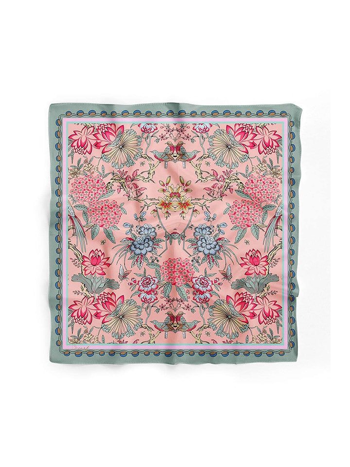 Lucky Bees Chusta w kolorze jasnoróżowo-zielonym - 55 x 55 cm