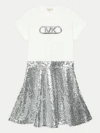 Sukienki i spódniczki dla dziewczynek - MICHAEL KORS KIDS Sukienka codzienna R30173 D Srebrny Regular Fit - miniaturka - grafika 1