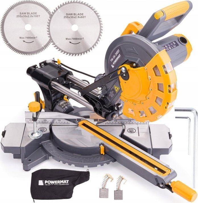Powermat Piła ukośna pilarka ukośnica do drewna laser 2400W Powermat PM-UK-2400M