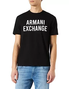 Armani Exchange Koszulka męska obrotowa, Czarny, XS - Koszulki męskie - miniaturka - grafika 1