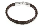 Bransolety męskie - Bransoletka Męska ~ 2 X Rzemyk Brązowy - miniaturka - grafika 1