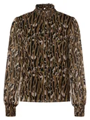 Koszule damskie - Vila - Bluzka damska  VIFalia, beżowy|brązowy|wielokolorowy - miniaturka - grafika 1