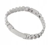 Bransolety męskie - GUESS BRANSOLETKA MĘSKA SREBRNA BŁYSZCZĄCA PANCERKA I1B - miniaturka - grafika 1
