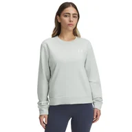 Bluzy damskie - Damska bluza dresowa nierozpinana bez kaptura Under Armour UA Rival Terry Crew - zielona - miniaturka - grafika 1