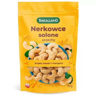 BAKALLAND Nerkowce Solone Orzechy 70g - Batony proteinowe - miniaturka - grafika 1