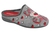 Kapcie damskie - Kapcie SANITAL FLEX 7300-24 H Gris Szare Popielate Love Coffee Pantofle domowe Ciapy zdrowotne - miniaturka - grafika 1