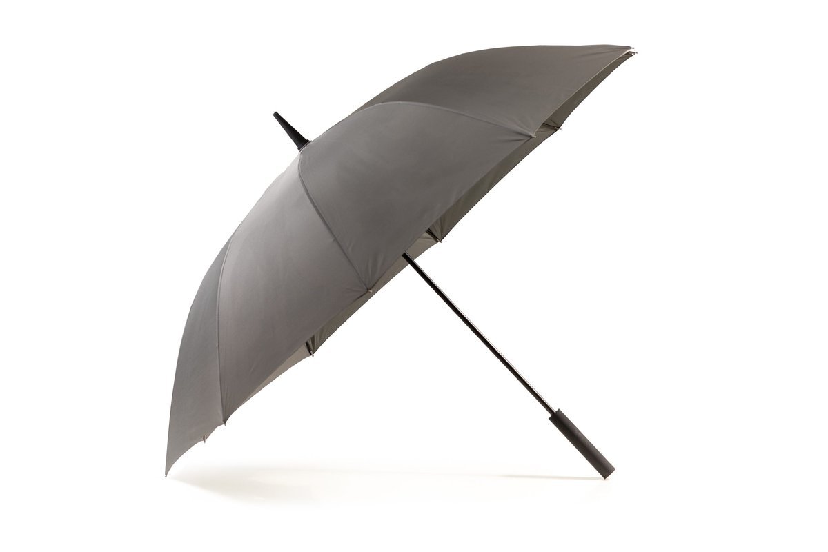 Parasol typu laska 10-szprychowy z gumowaną rączką Soft Touch szary