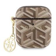 Akcesoria do słuchawek - Guess GUA2PGCE4CW AirPods 1/2 cover brązowy/brown GCube Charm - miniaturka - grafika 1