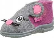 Buty dla dziewczynek - Beck Kapcie Dziecięce Na Rzep Szare Myszka 27 Jrj - miniaturka - grafika 1