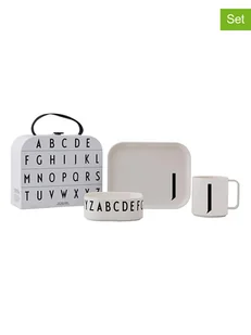 Design Letters 4-częściowy zestaw naczyń "Classics in a suitcase" w kolorze białym - Sztućce dla dzieci - miniaturka - grafika 1