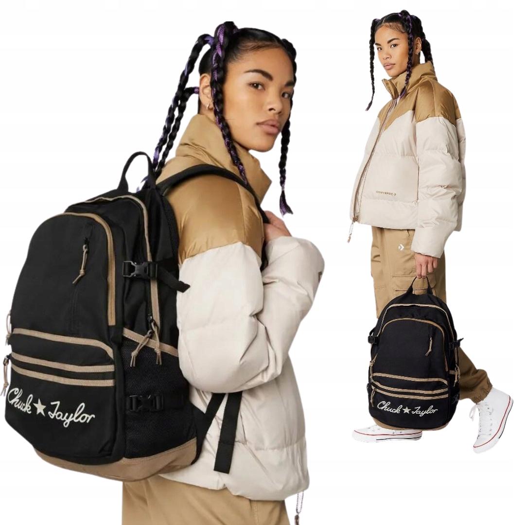 Plecak szkolny, młodzieżowy Converse Straight Edge duży czarny 27 l lekki