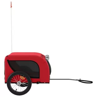Przyczepka rowerowa dla psa, czerwono-czarna, tkanina i żelazo Lumarko! - Sprzęt podróżny i transportery dla psów - miniaturka - grafika 4