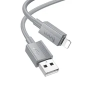 Kable USB - Kabel USB A do Lightning Hoco 2,4A 1 m X107 szary - miniaturka - grafika 1