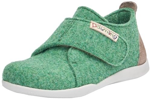 Däumling Chłopięce unisex kapcie dziecięce Fredi, Monotweed Basilico, 22 EU, Monotweed Basilico, 22 EU Schmal