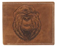 Portfele - Portfel Męski Skórzany ALWAYS WILD Skóra Naturalna Poziomy Bez Zapięcia Dwa Skrzydełka N992 "MIŚ" KONIAKOWY 13 x 10 x 2 [cm] - miniaturka - grafika 1