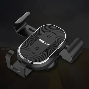 Remax grawitacyjny uchwyt samochodowy na kratkę wentylacyjną + bezprzewodowa ładowarka Qi 10W czarny (RM-C38) - Ładowarki do telefonów - miniaturka - grafika 7