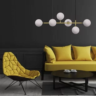 Light Prestige Alisa lampa wisząca czarne kule ball LP-005/6P BK/WH LP-005/6P BK/WH - Lampy sufitowe - miniaturka - grafika 1