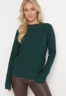 Swetry damskie - Zielony Klasyczny Sweter z Golfem Nordda - grafika 1