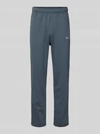 Spodnie sportowe męskie - Spodnie dresowe o kroju straight fit z wyhaftowanym logo - miniaturka - grafika 1